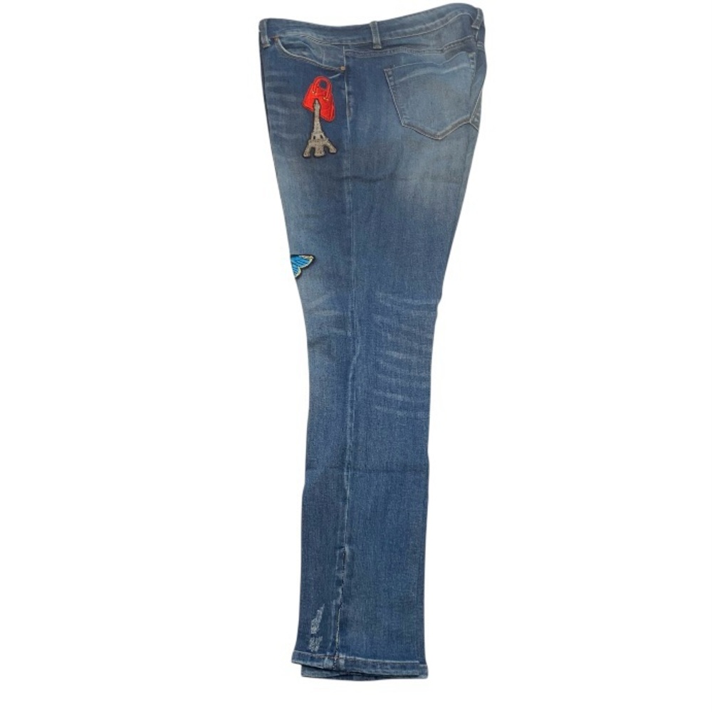 Rocks & Indigo Decorative Patch Patch Jeans Sz 12… - image 5